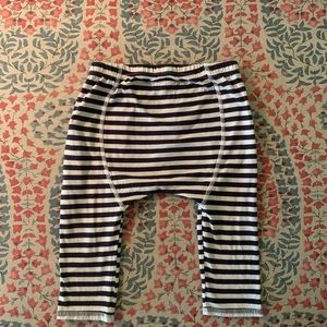 Navy and cream striped drop crotch pants